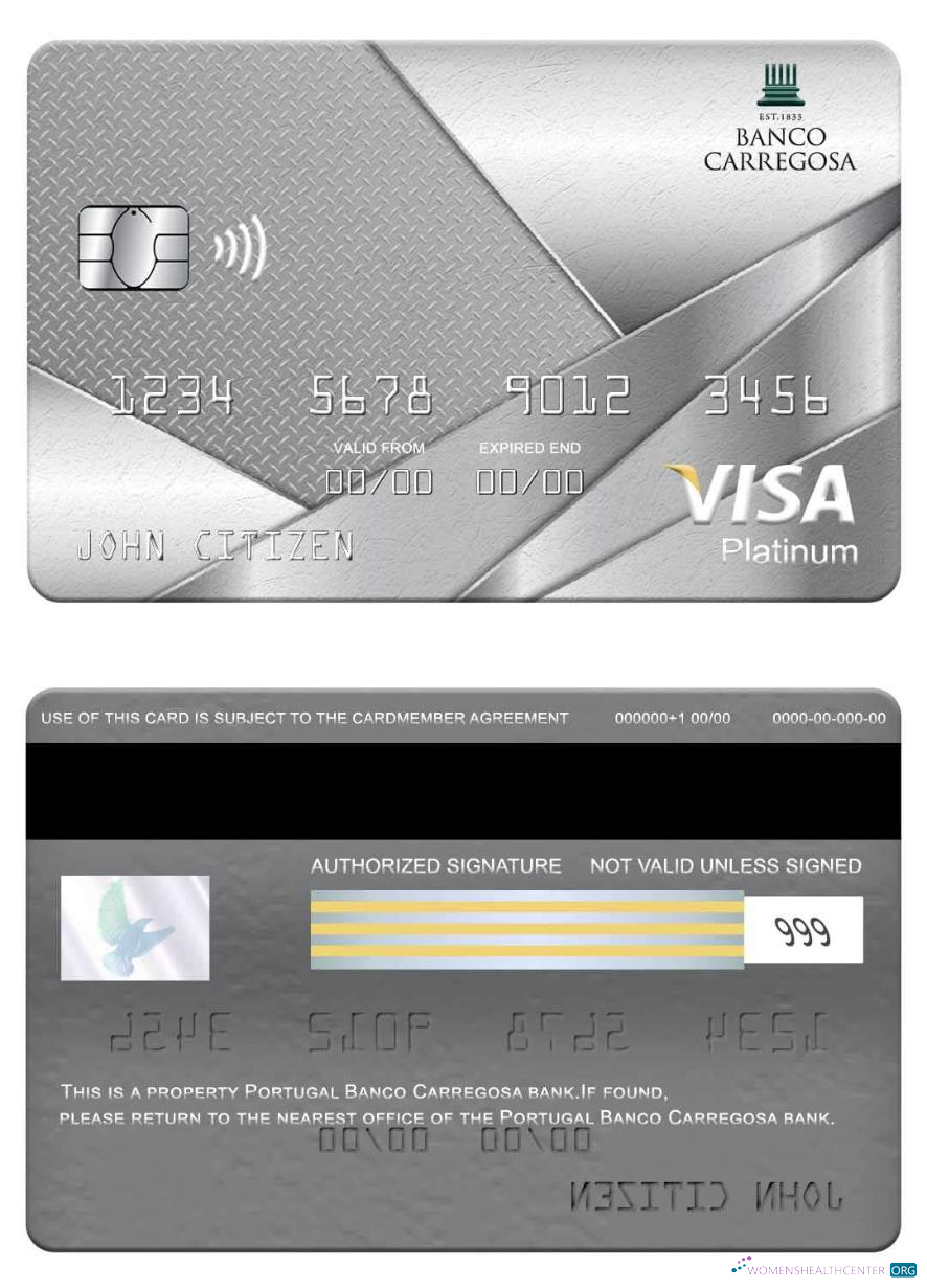 Download Portugal Banco Carregosa bank visa platinum card Photoshop template